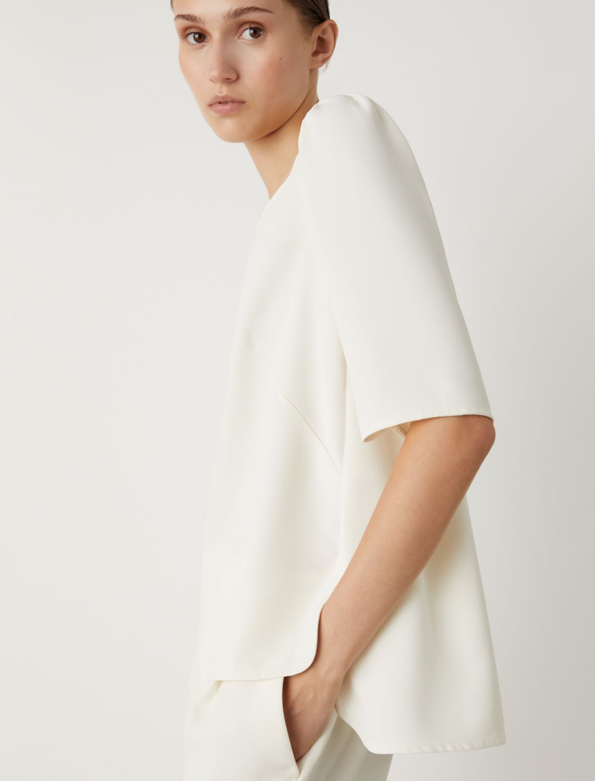 Crepe blouse - Wool white - Marella - 4