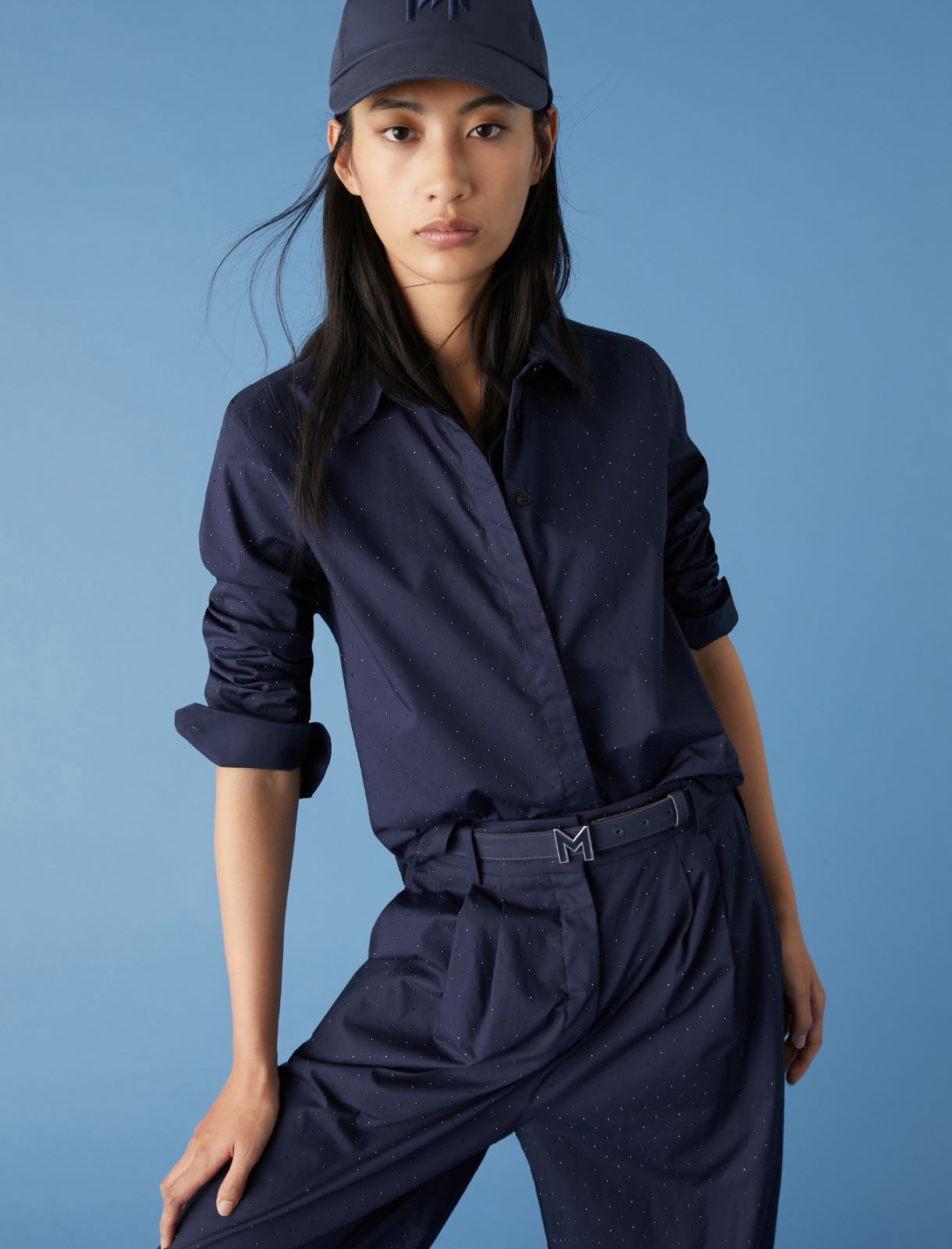 Appliqué shirt, midnightblue | Marella 