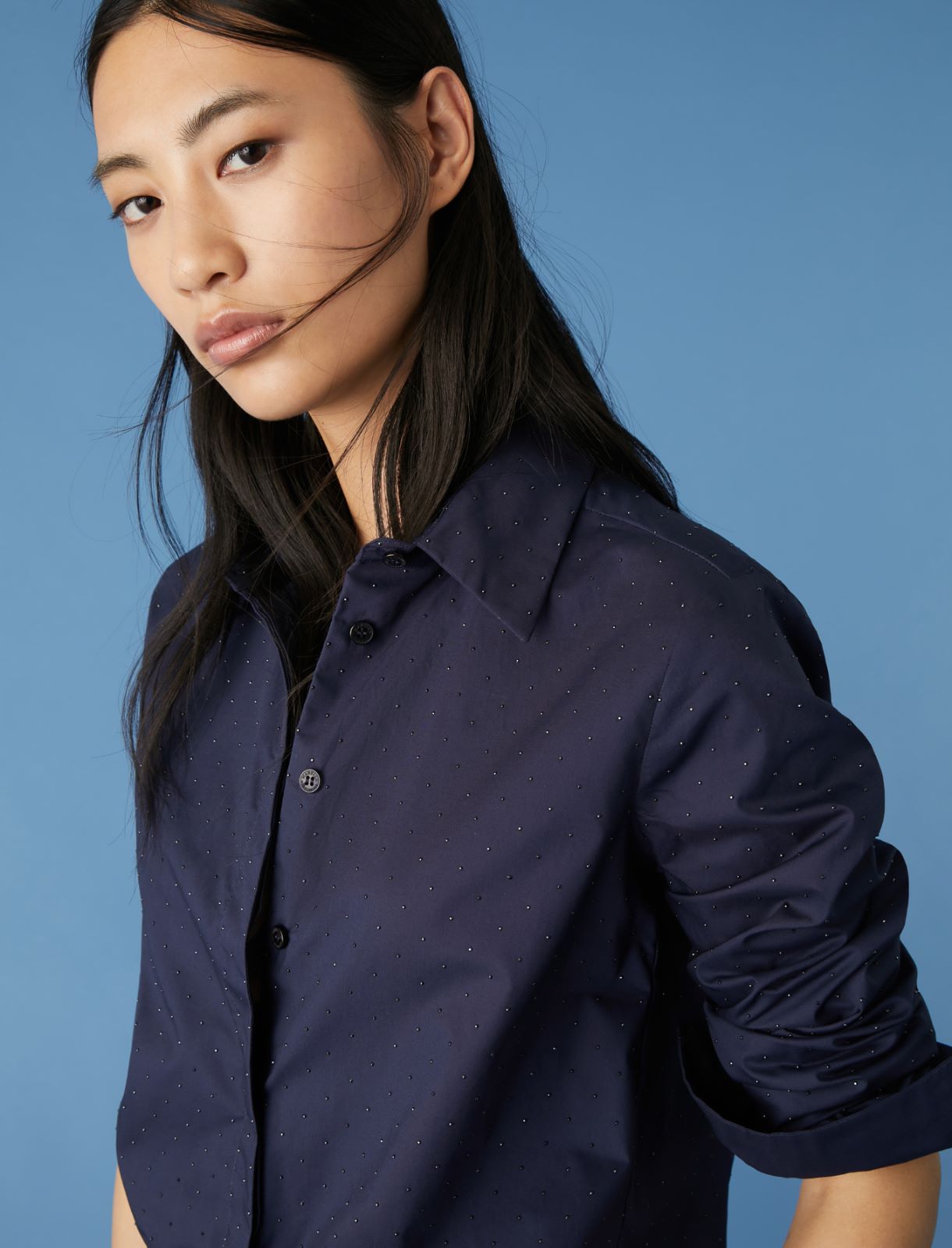 Appliqué shirt, midnightblue | Marella 