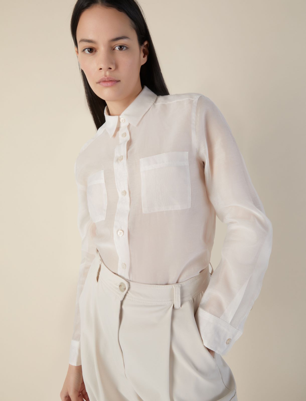 Muslin shirt, wool white | Marella