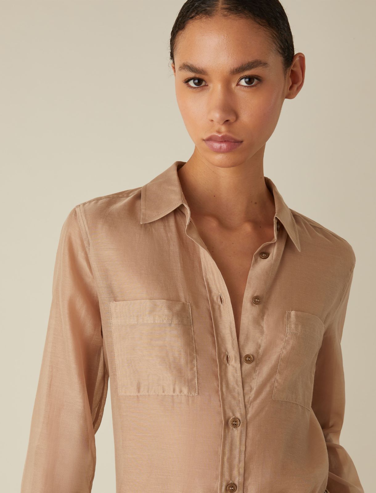 Muslin shirt, beige | Marella