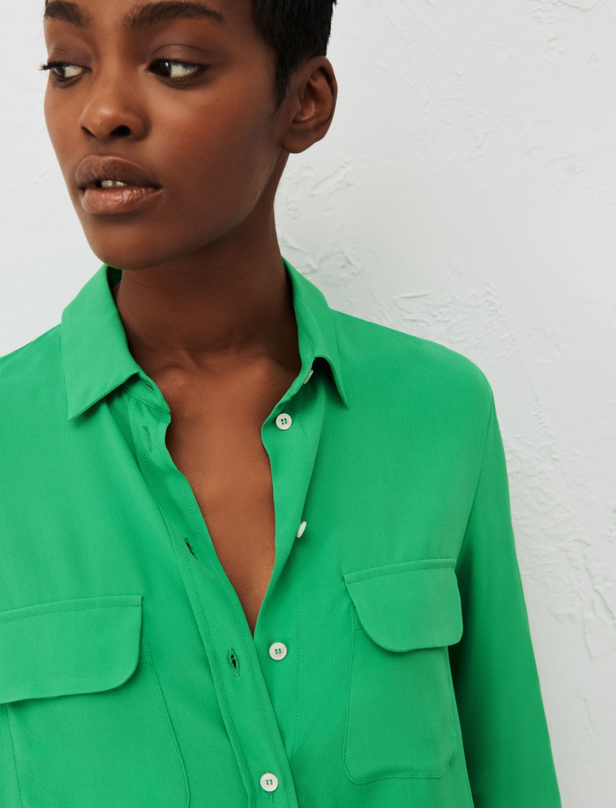 Crepe shirt - Bright green - Marella - 4