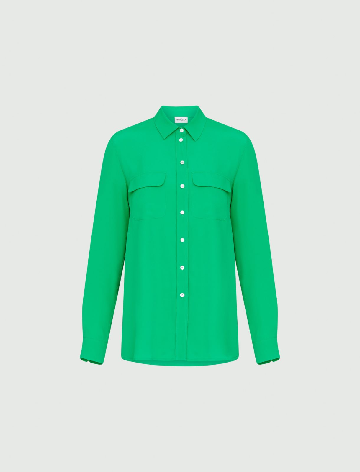 Crepe shirt - Bright green - Marella - 5