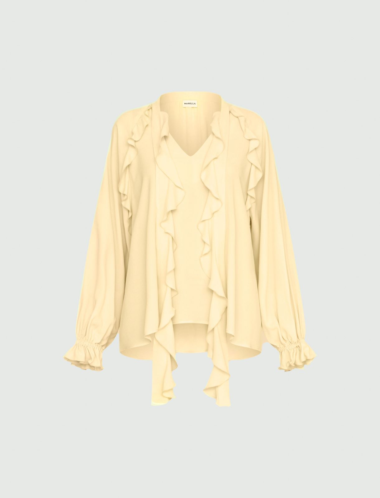 Ruffle blouse - Light yellow - Marella - 2