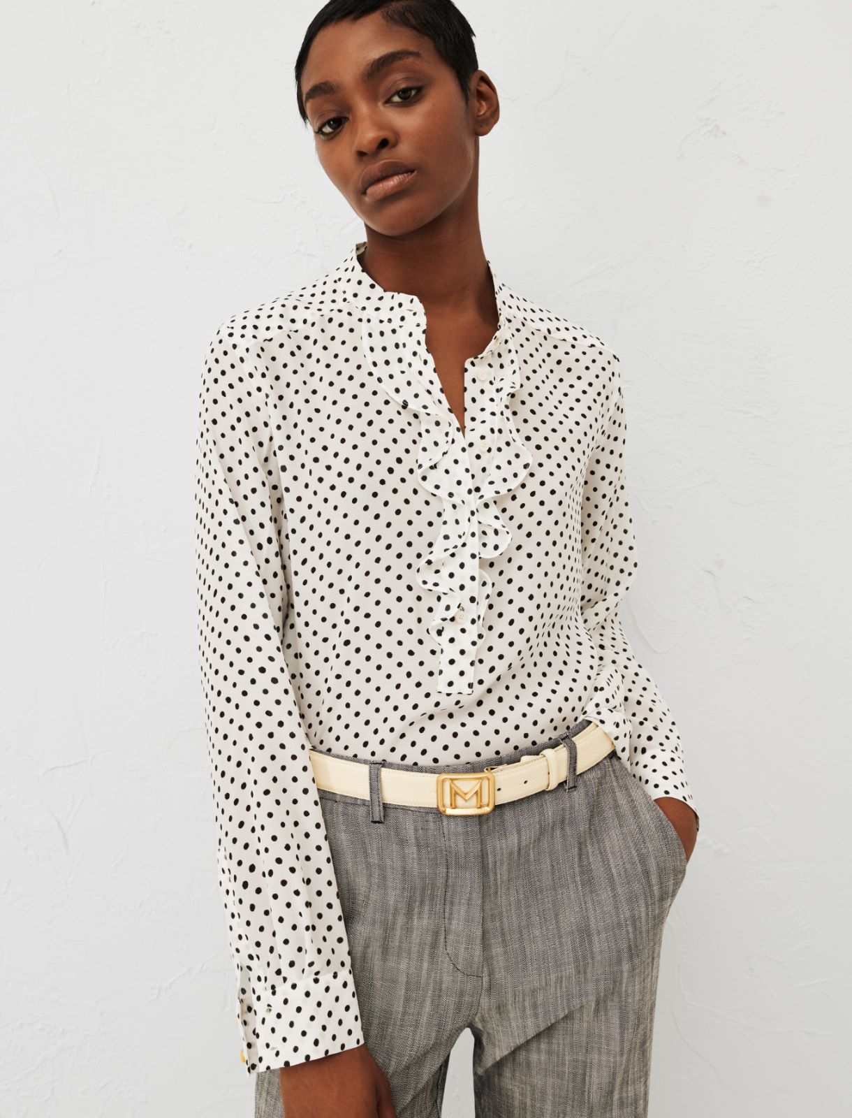 Ruched blouse - White - Marella - 3