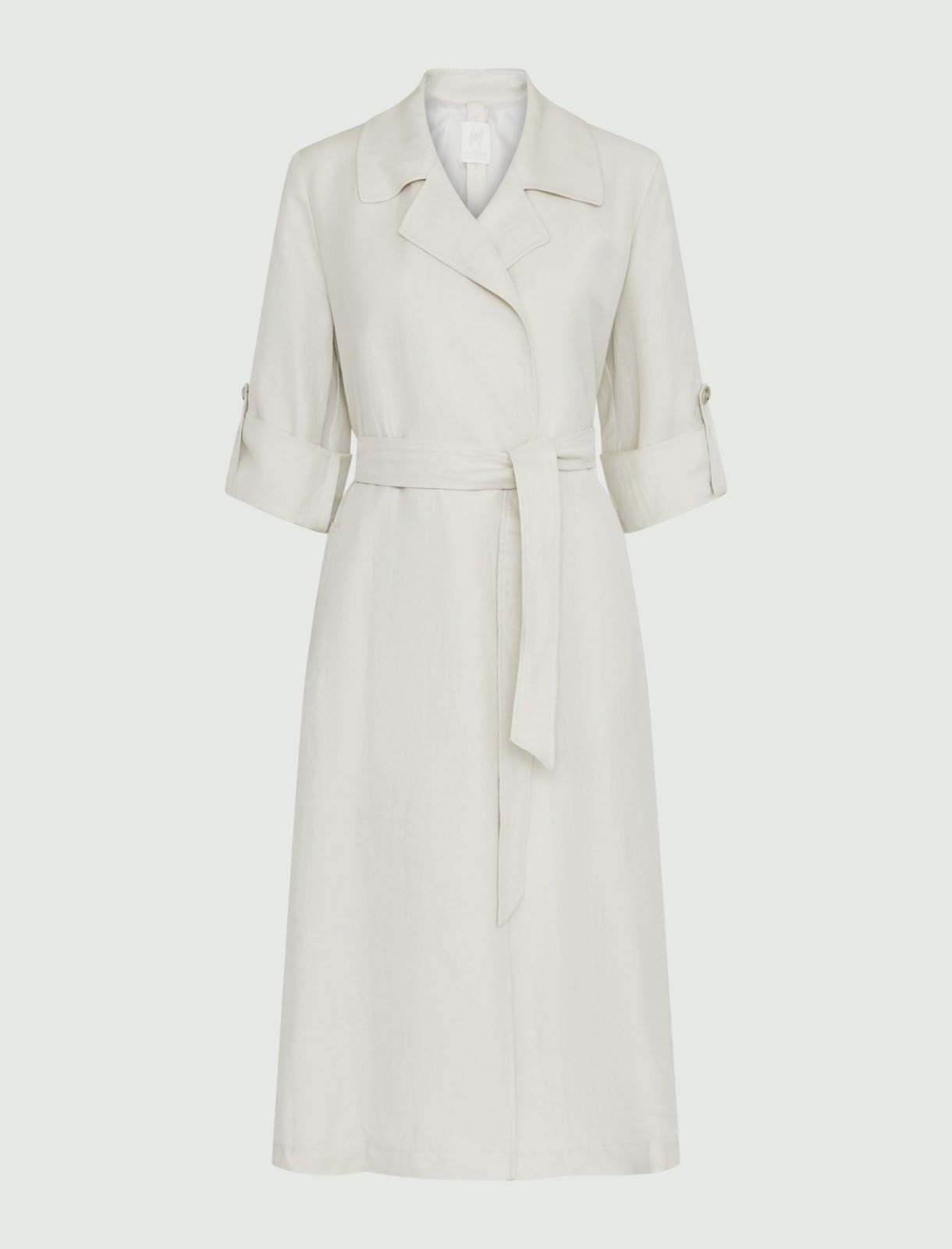 Linen-blend duster coat - Wool white - Marella - 2