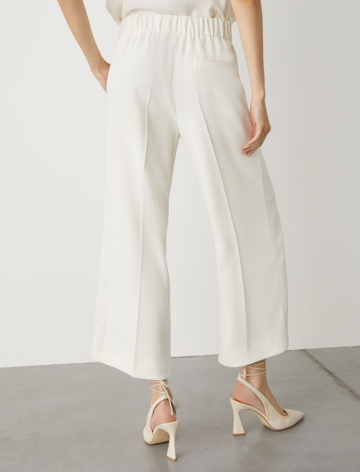 Pantalon cropped - Blanc laine - Marella - 2