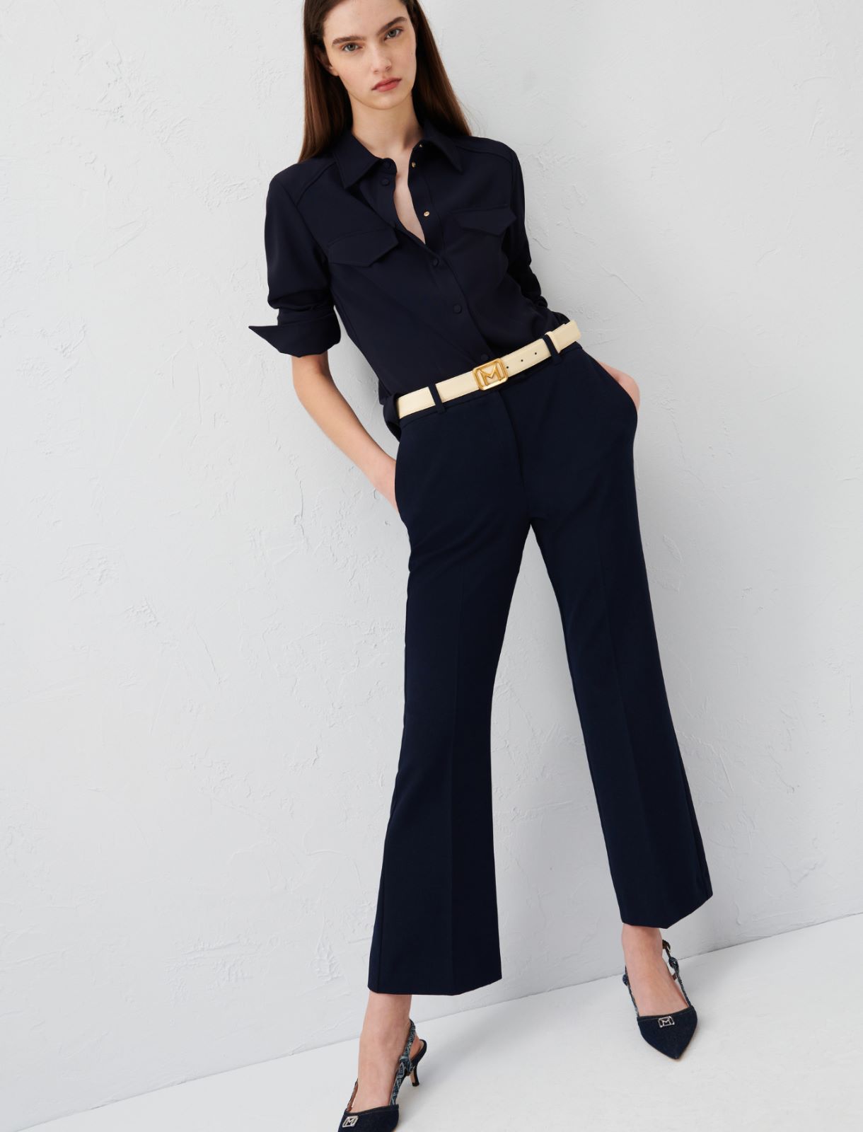 Flared trousers - Navy - Marella - 3