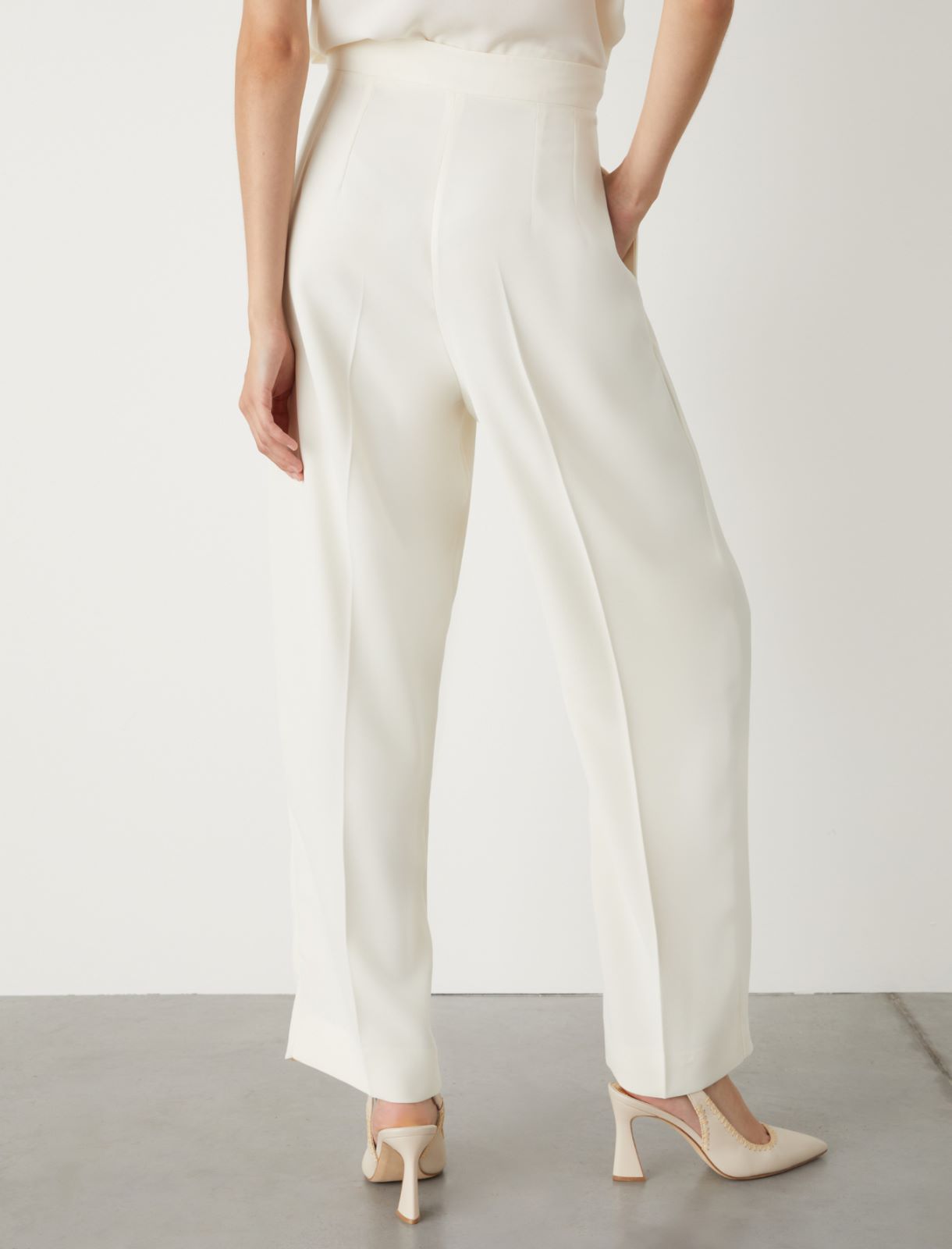Darted trousers, wool white | Marella