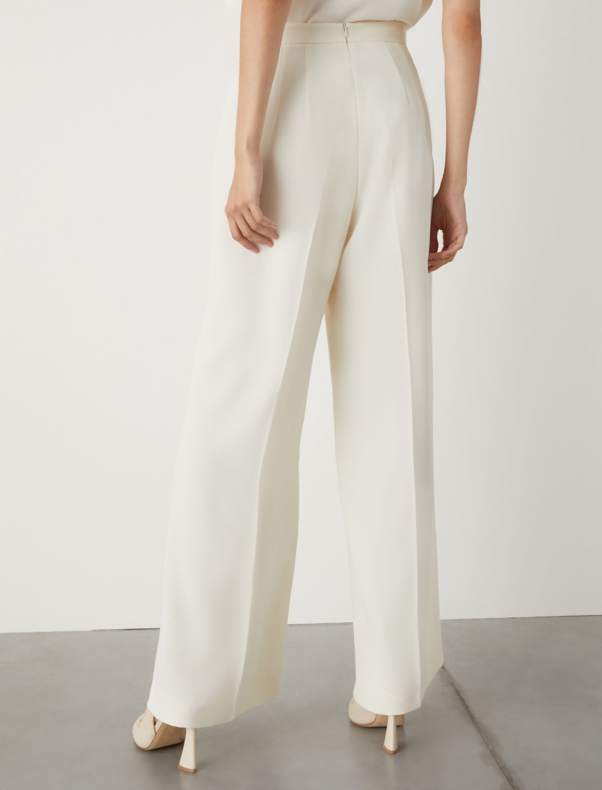 Pantalon wide leg - Blanc laine - Marella - 2