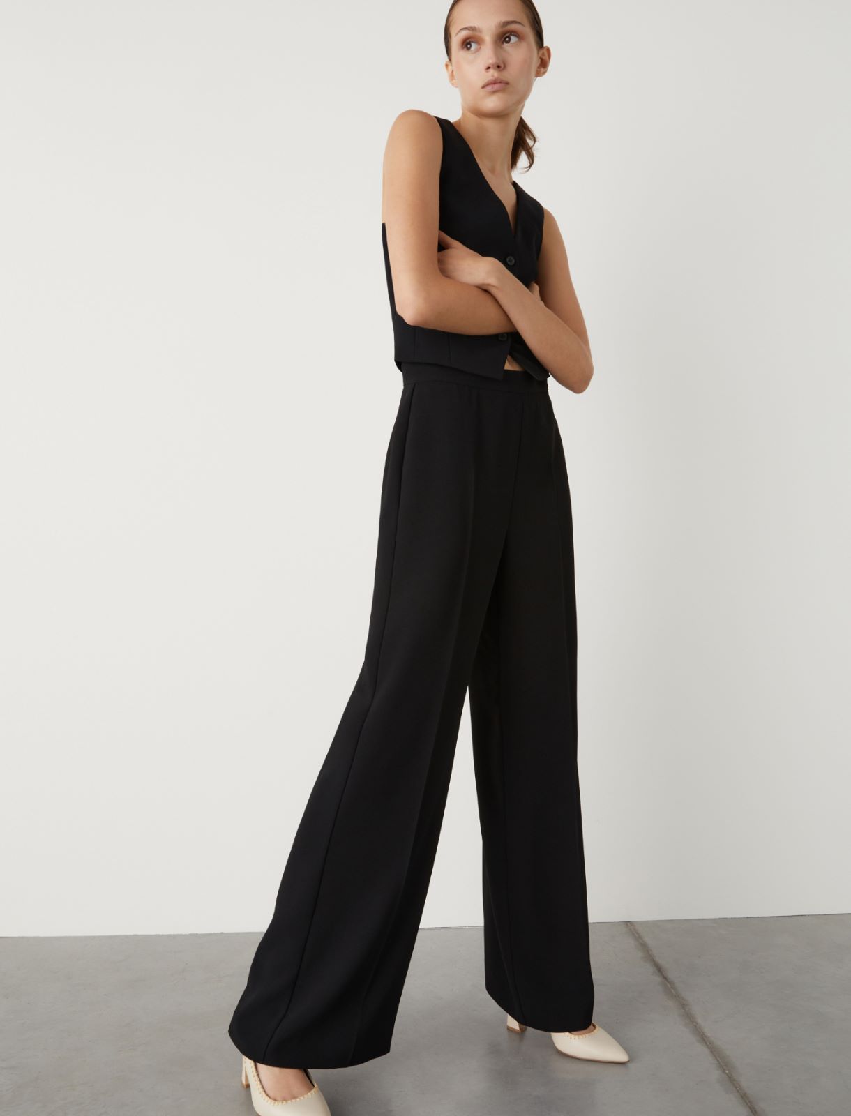 Wide-leg trousers, black | Marella