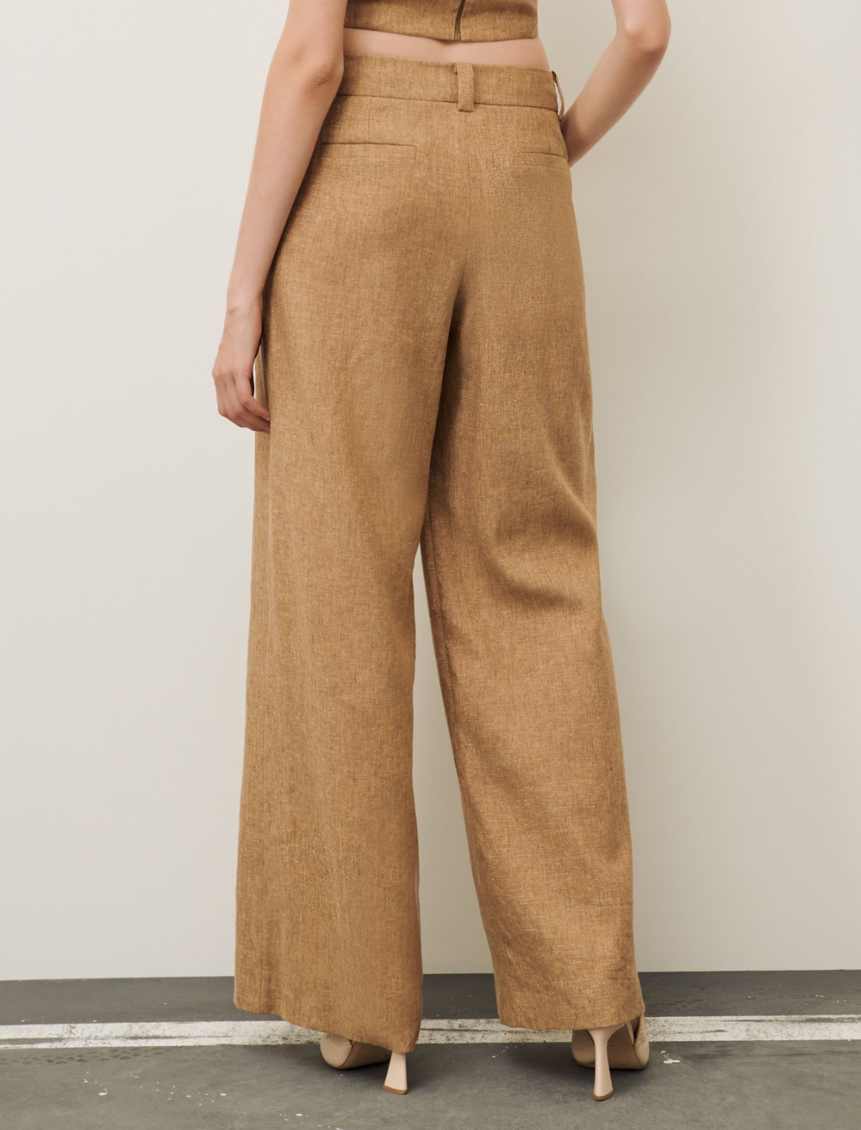 Wide-leg trousers, beige | Marella