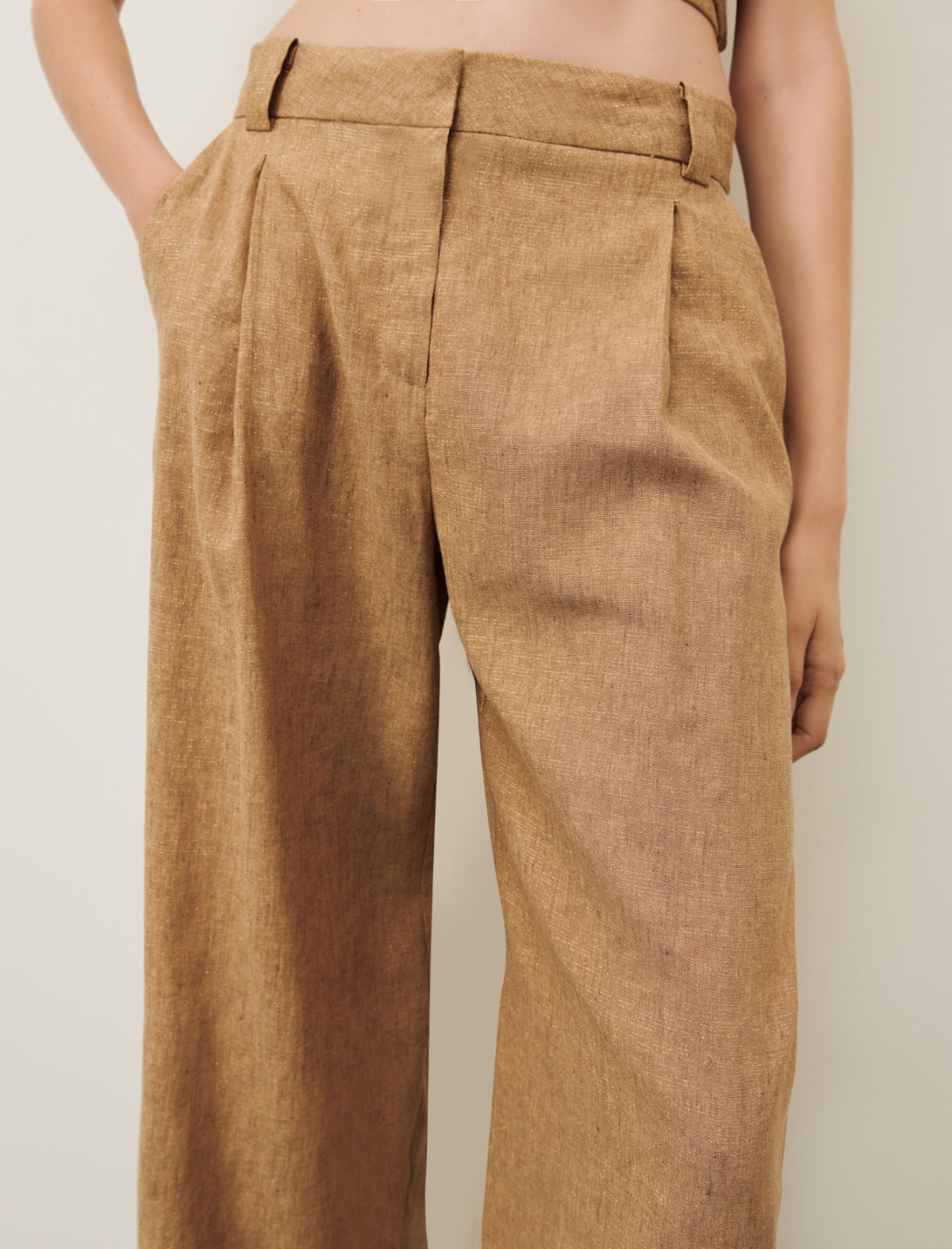 Wide-leg trousers, beige | Marella
