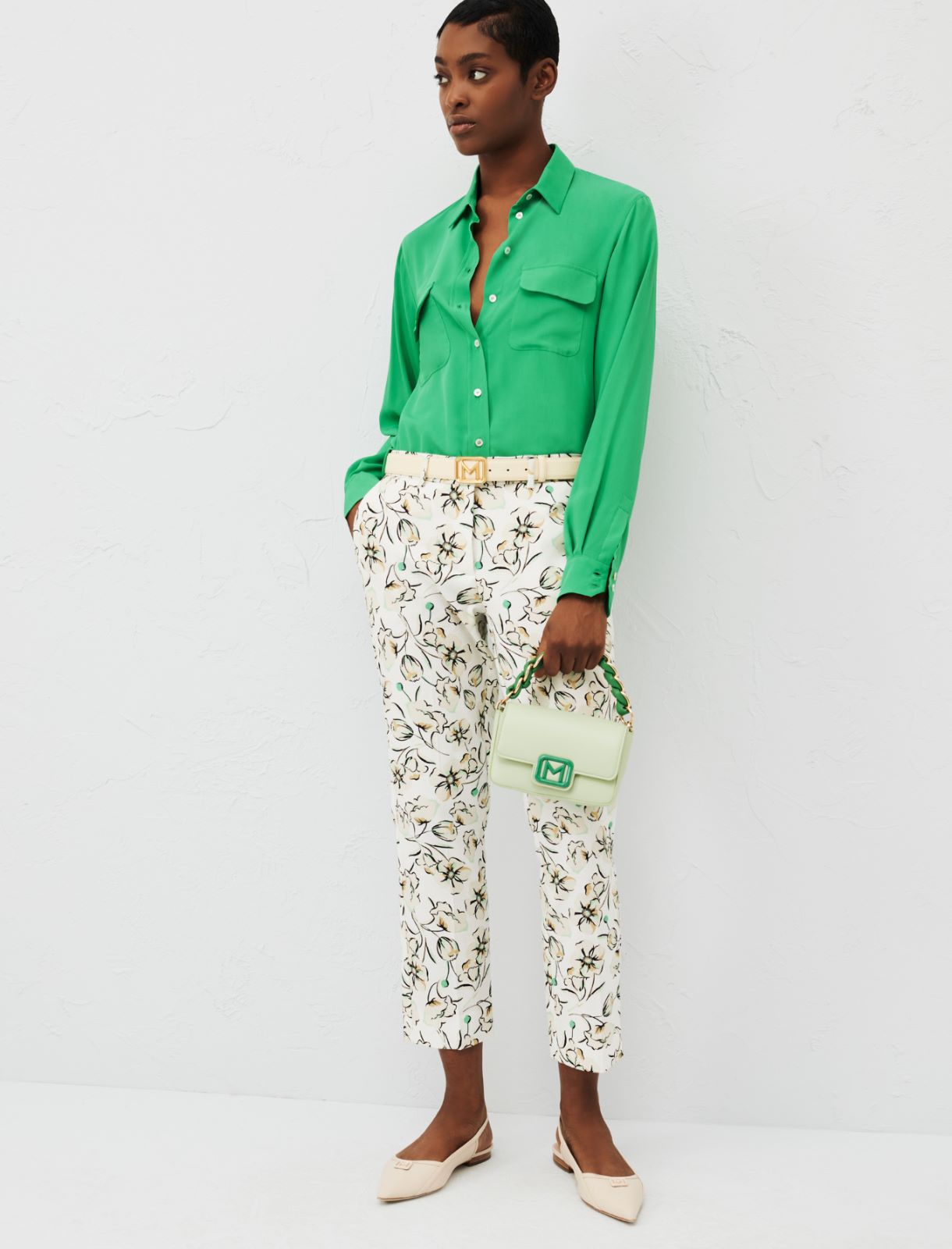 Patterned trousers - Green - Marella - 3