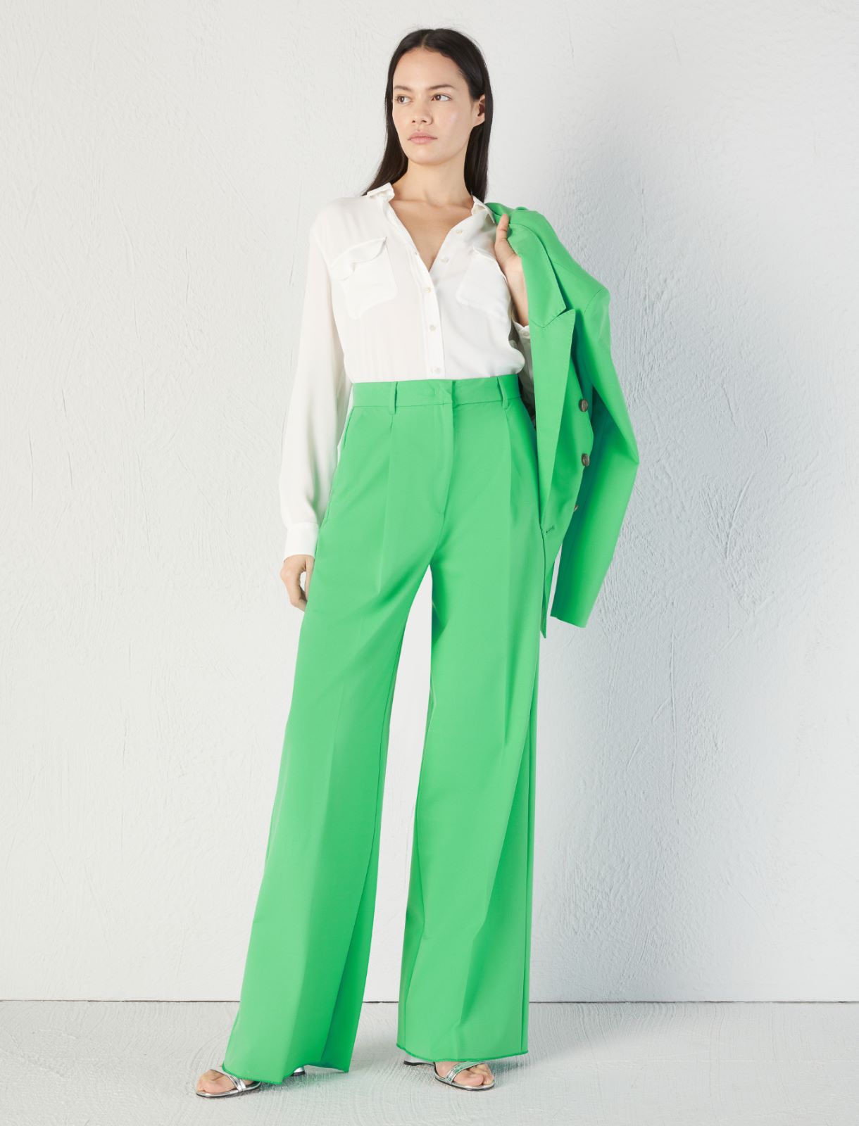 Pantaloni straight leg - Verde brillante - Marella - 3