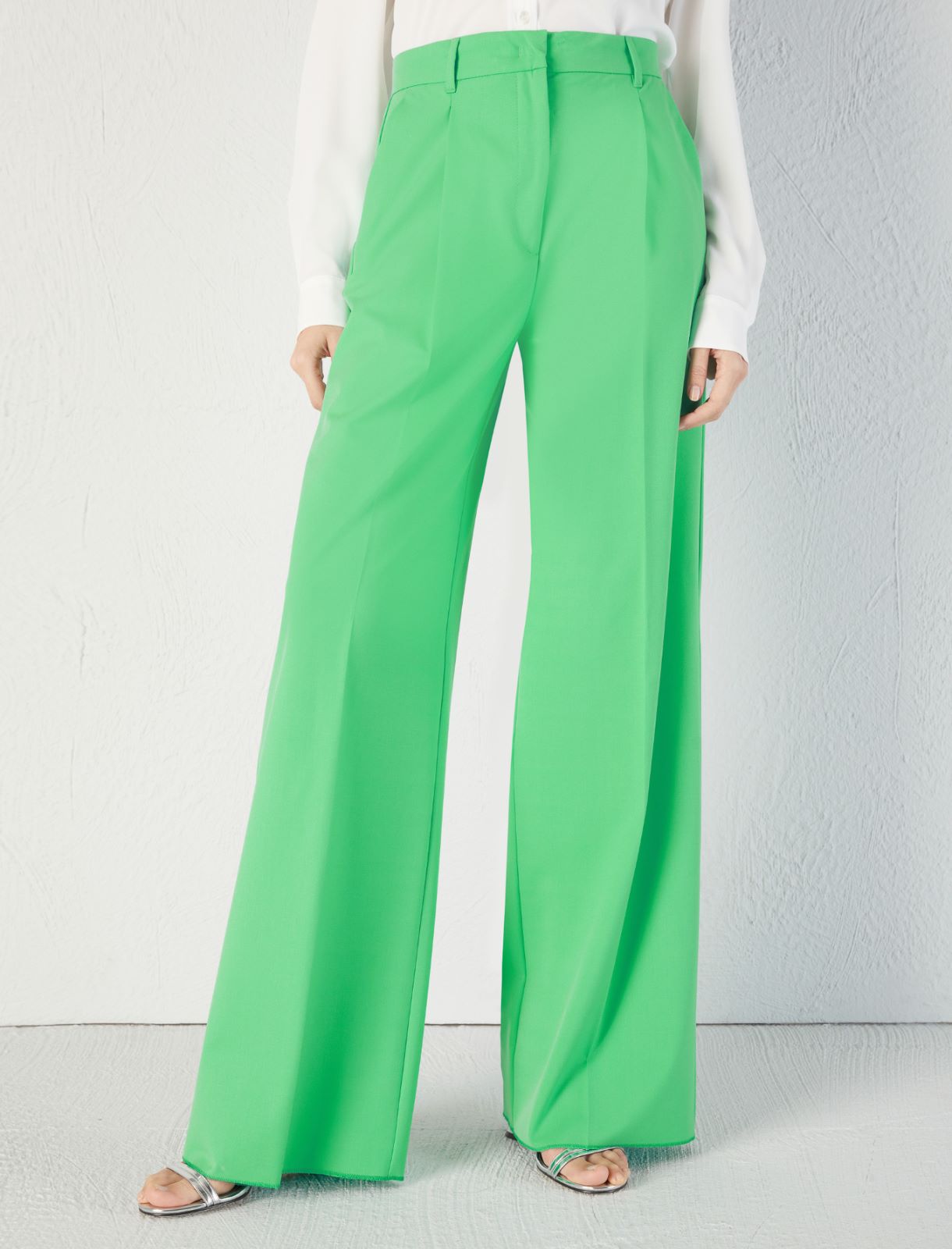 Pantaloni straight leg - Verde brillante - Marella - 4