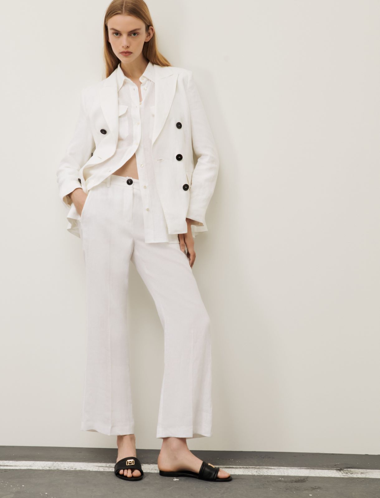 Flared trousers, white | Marella