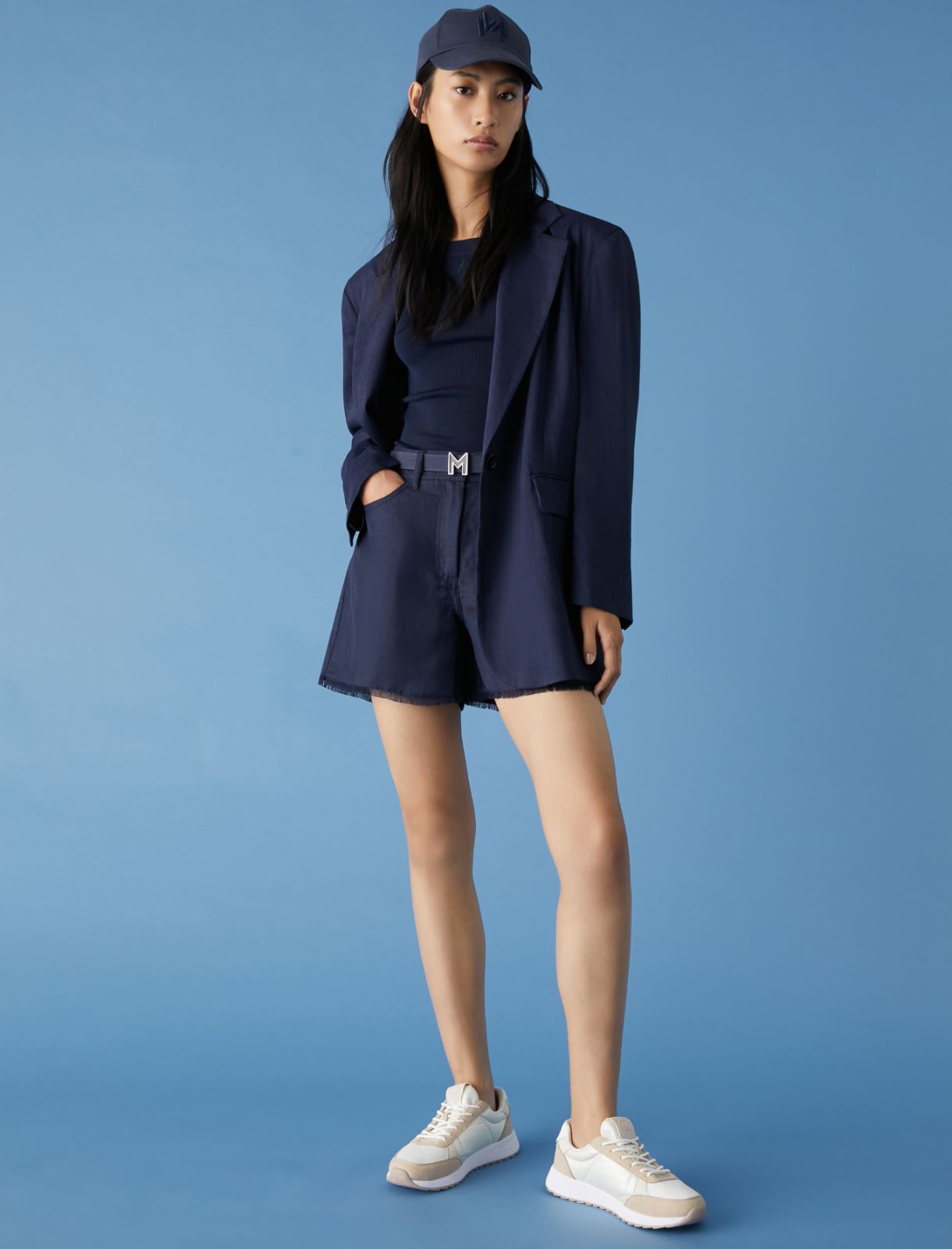 Linen-blend shorts, midnightblue | Marella