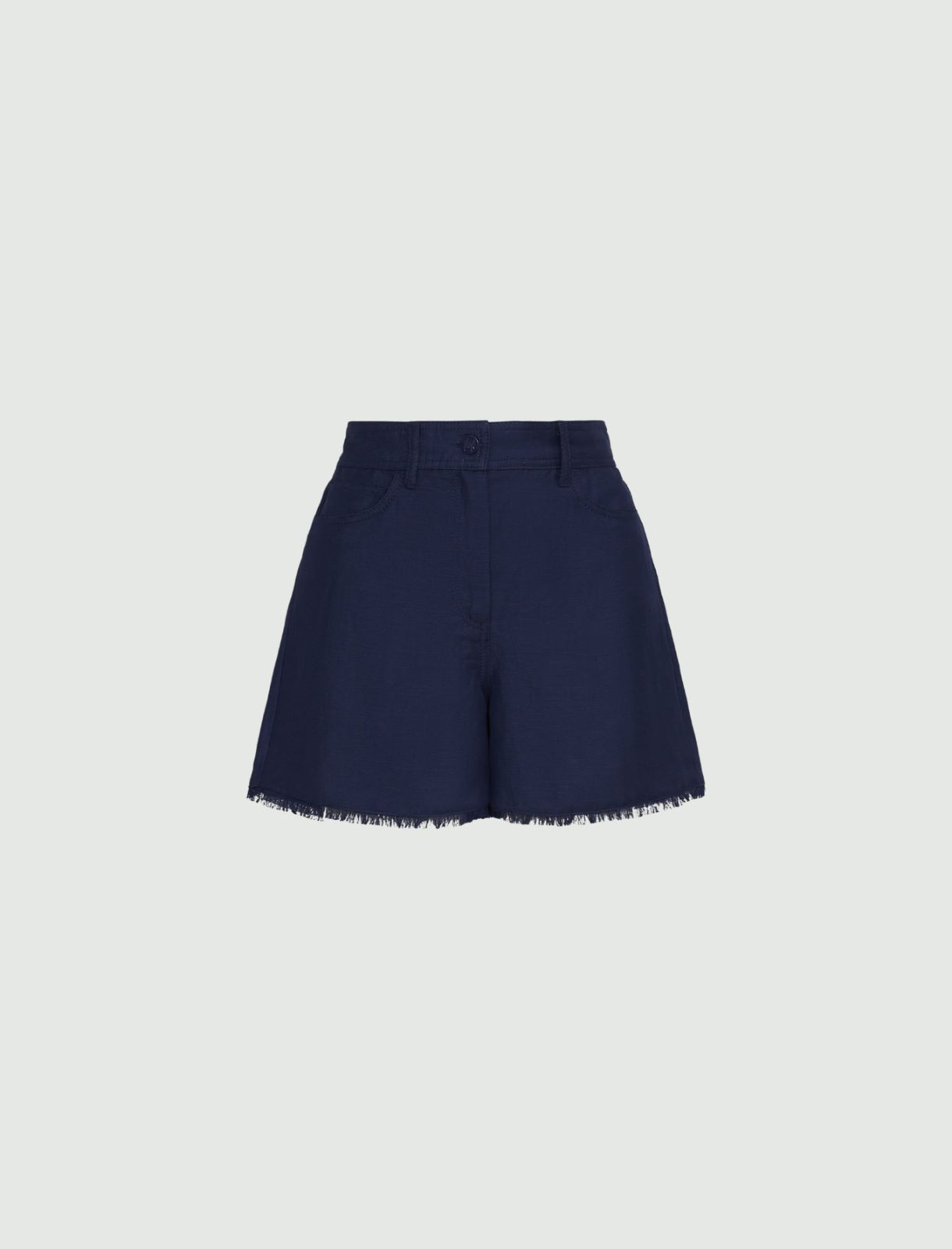 Linen-blend shorts - Midnightblue - Marella - 2