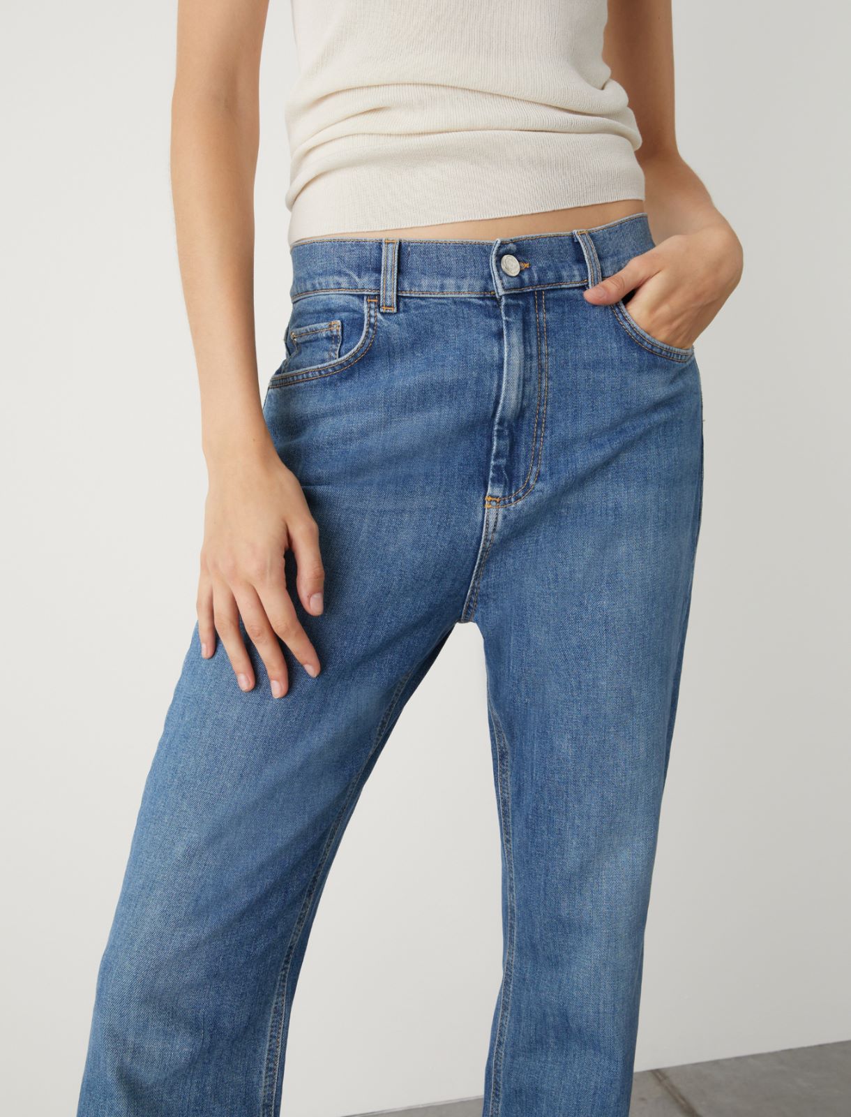 Jean taille haute - Bleu jeans - Marella - 4