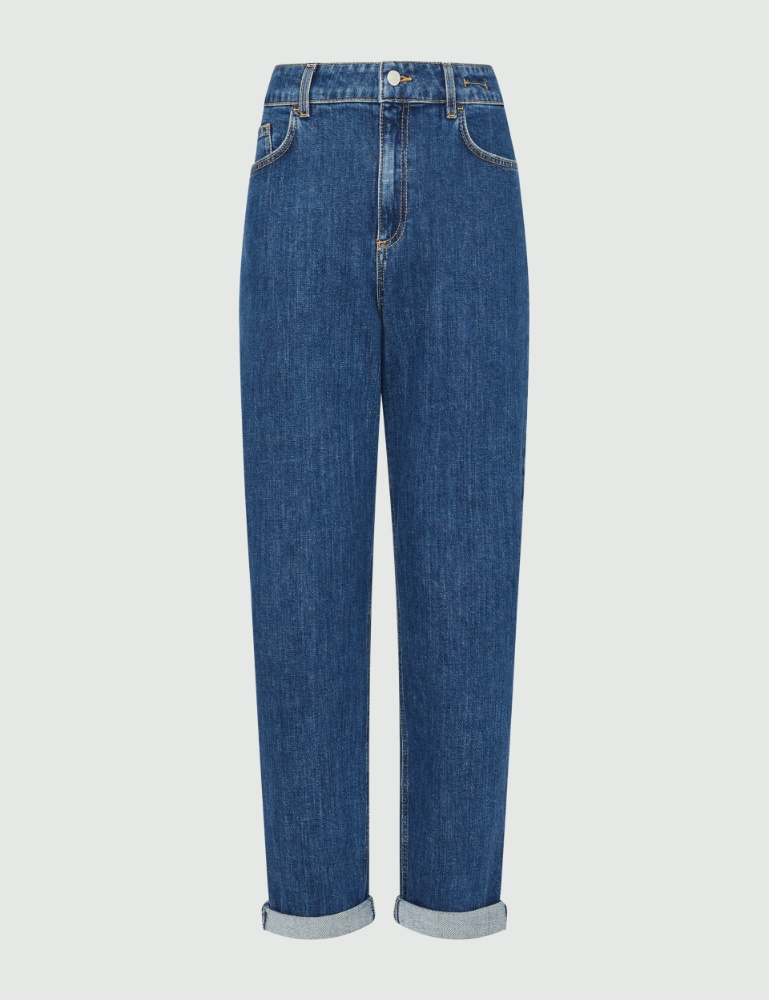E. Marinella Jeans Dark Blue Slant Pocket Button Fly 35 Slim Fit