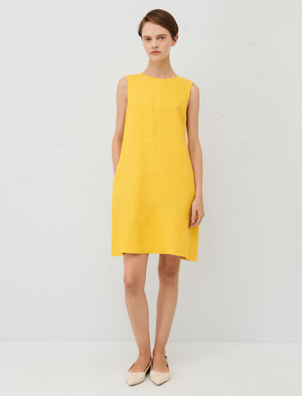 Linen Dress Irma - Yellow/Mustard