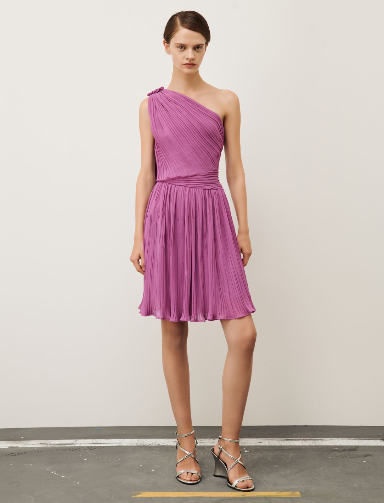 Pleated dress, orchis rose | Marella
