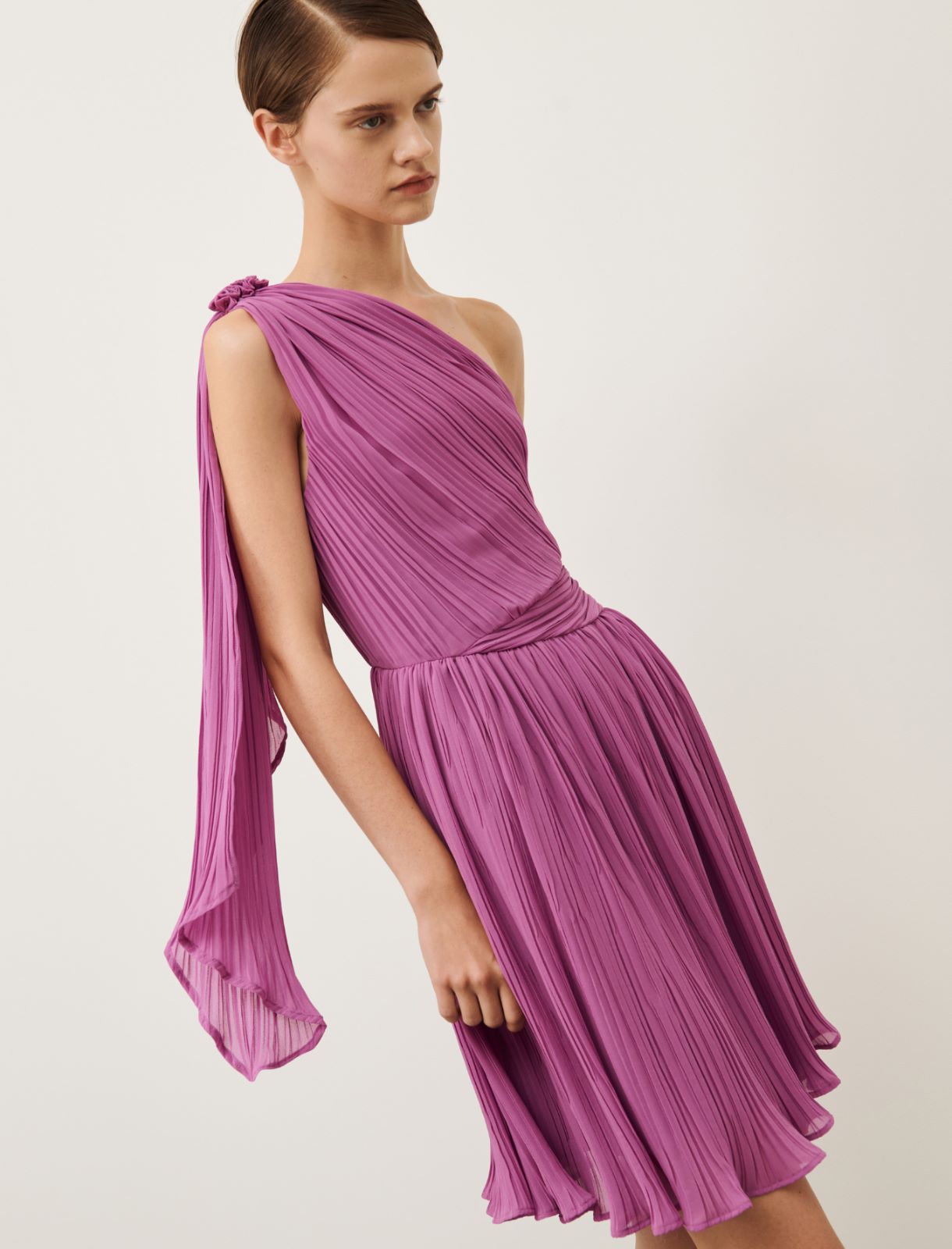 Pleated dress, orchis rose | Marella