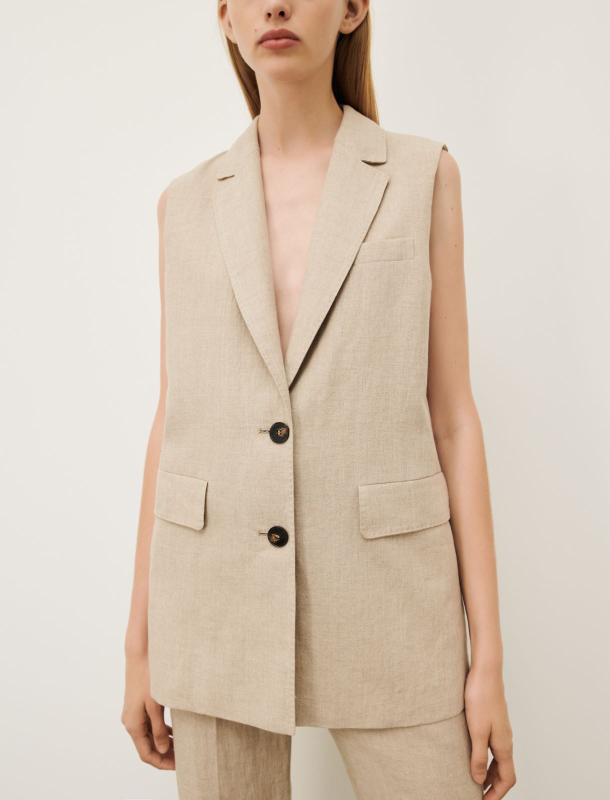 ella 公式 oxford reversible gilet (beige)