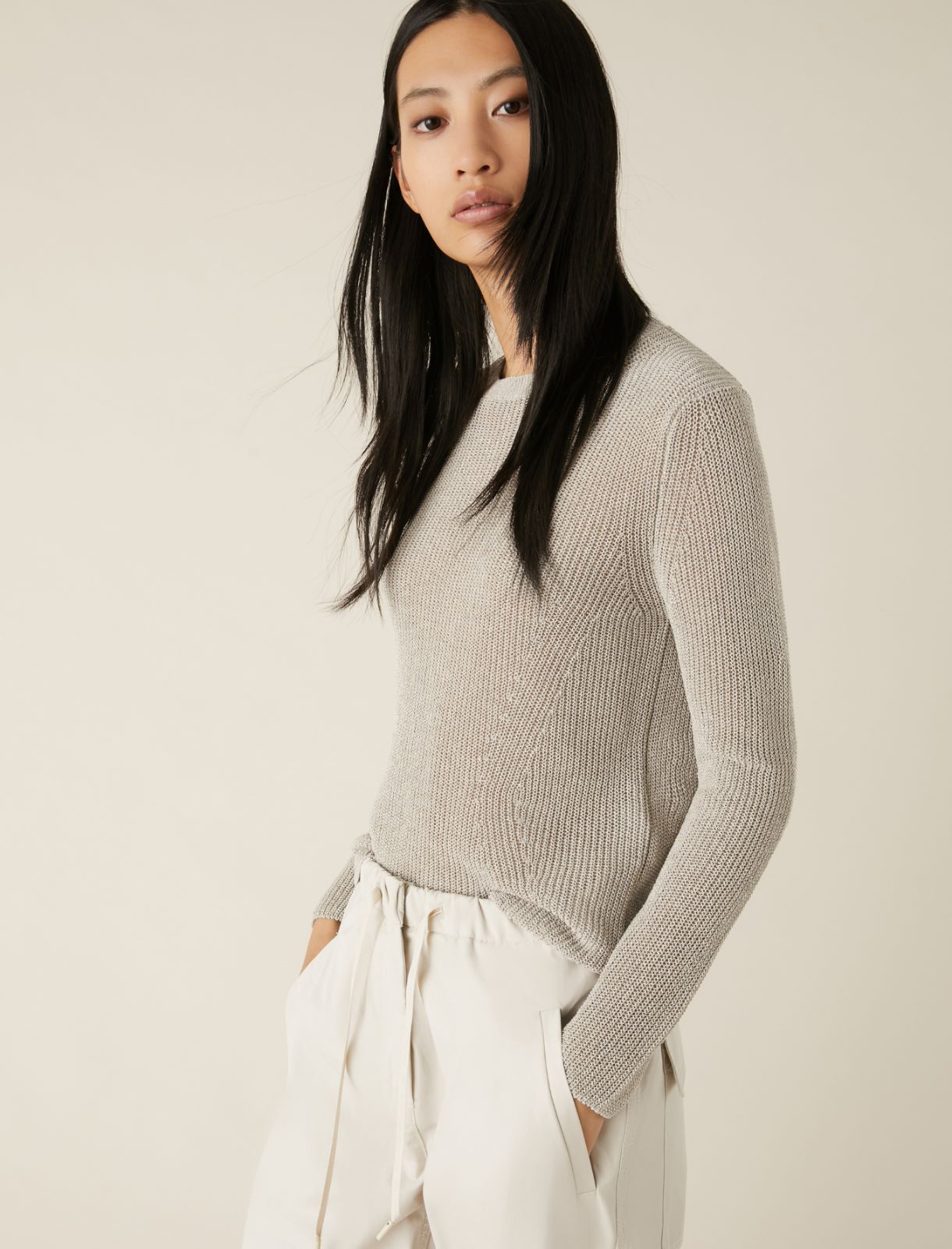 Lurex sweater, wool white | Marella