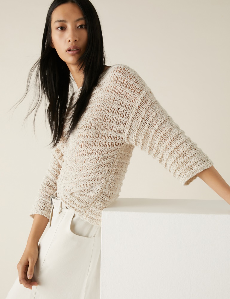 Cropped sweater - Wool white - Marella