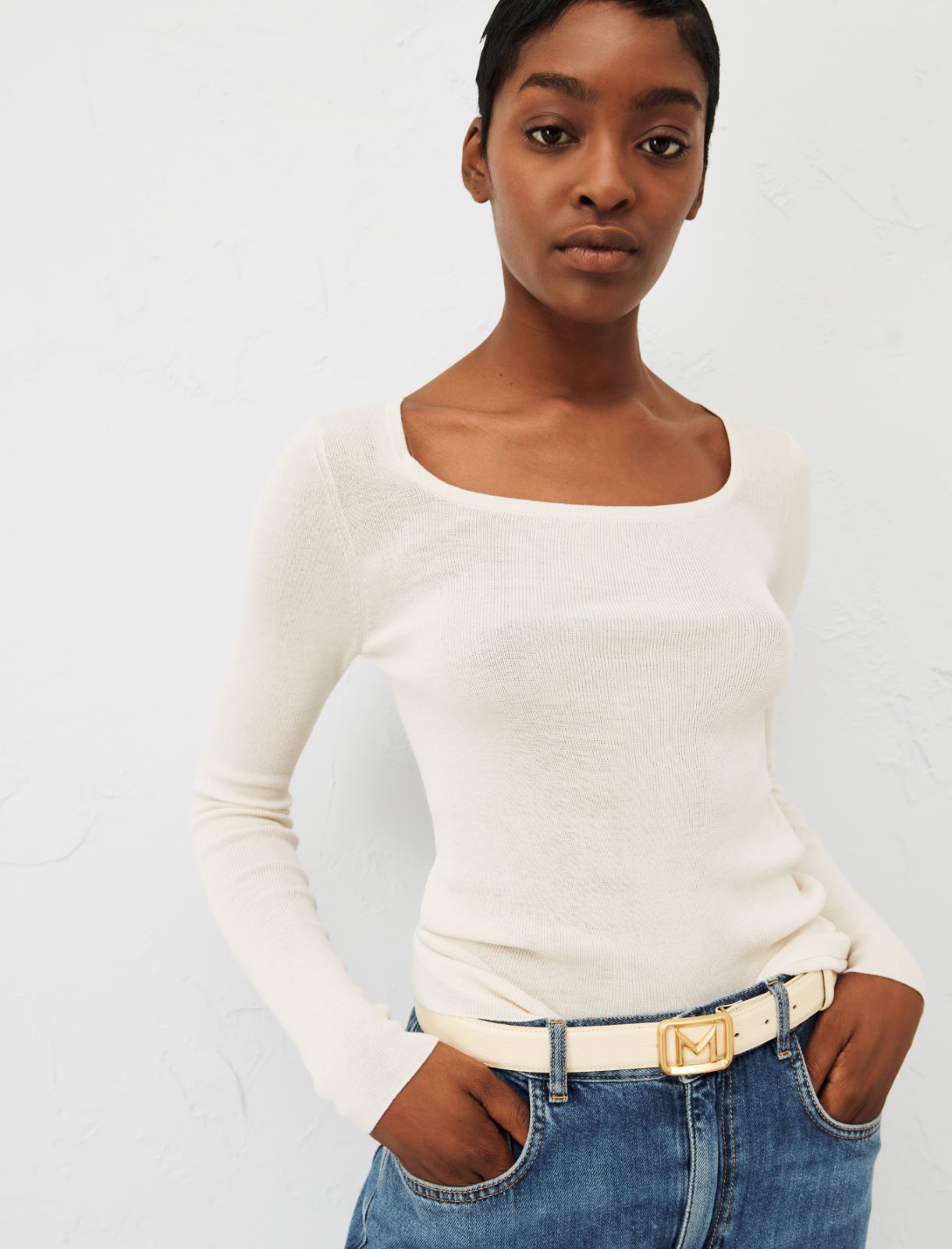 Slim-fit sweater - Blanc - Marella - 3