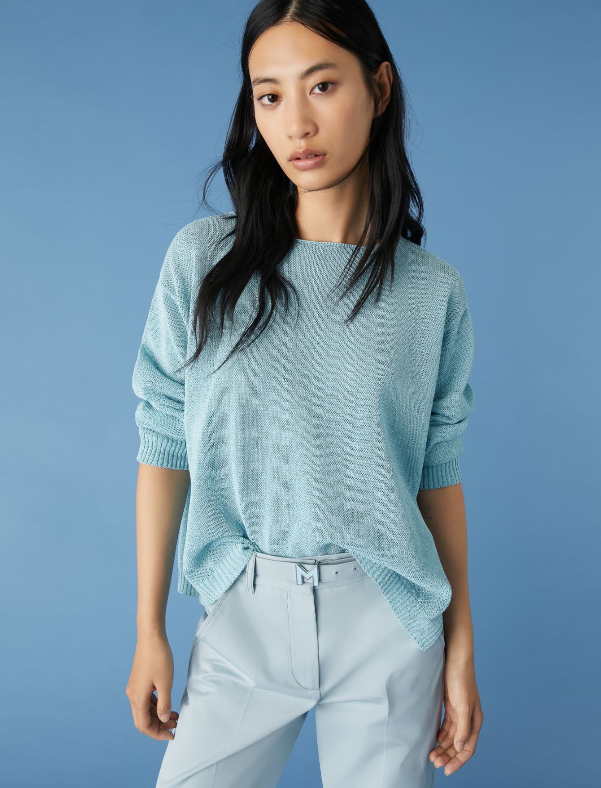Boxy sweater - Sky-blue - Marella - 3