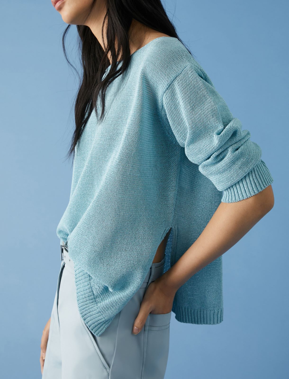 Boxy sweater - Sky-blue - Marella - 4