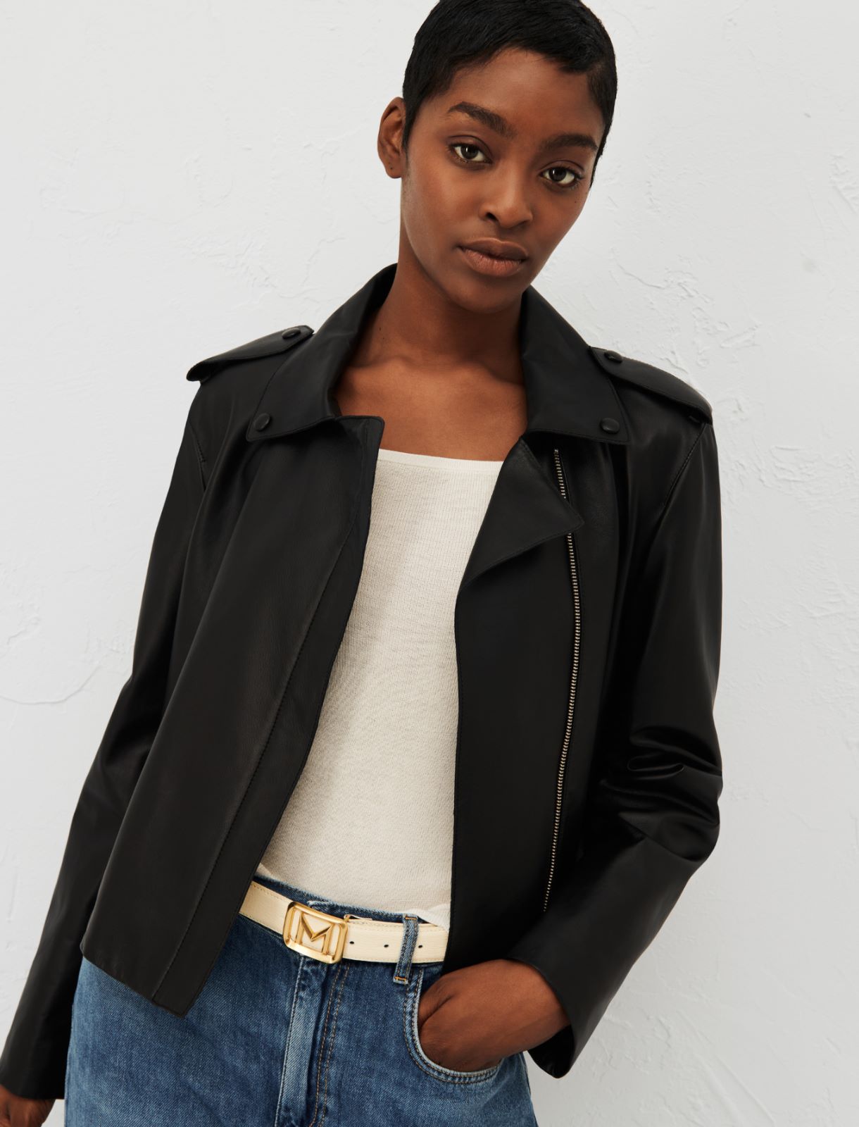 Leather jacket - Black - Marella - 3