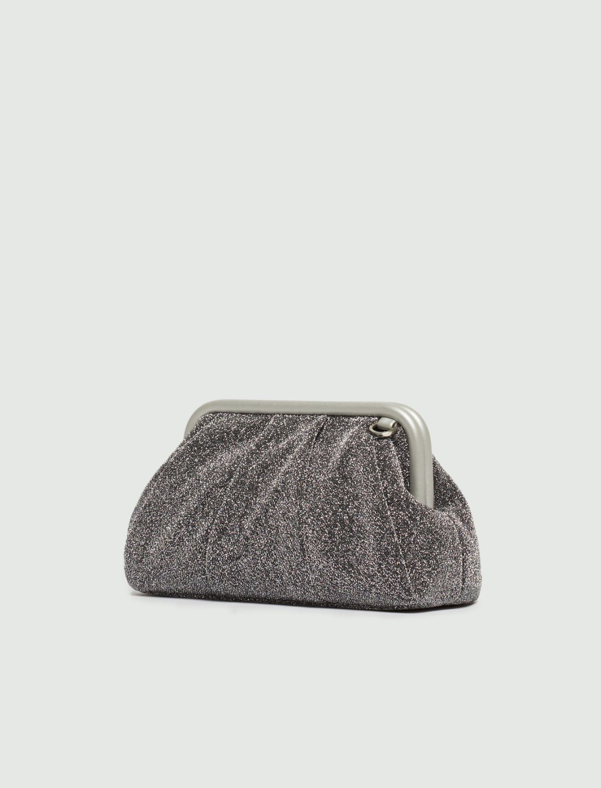 Lurex clutch, silver | Marella