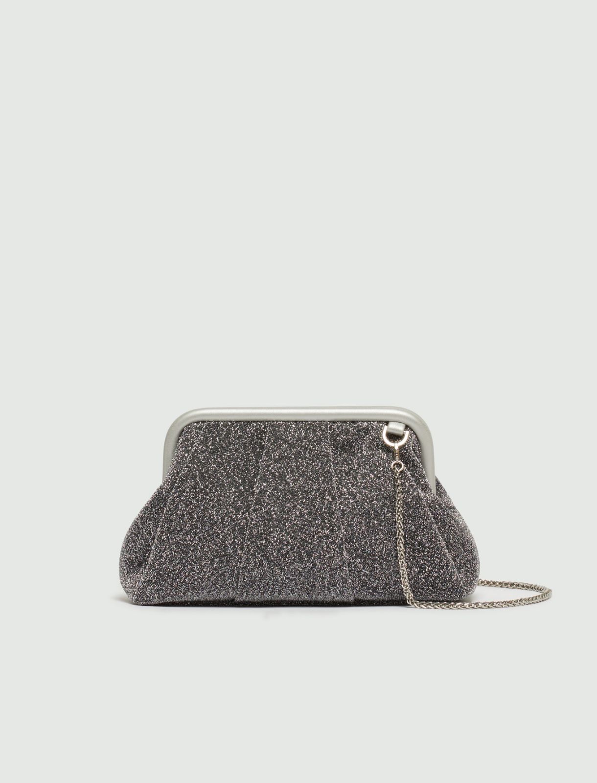 Lurex clutch, silver | Marella