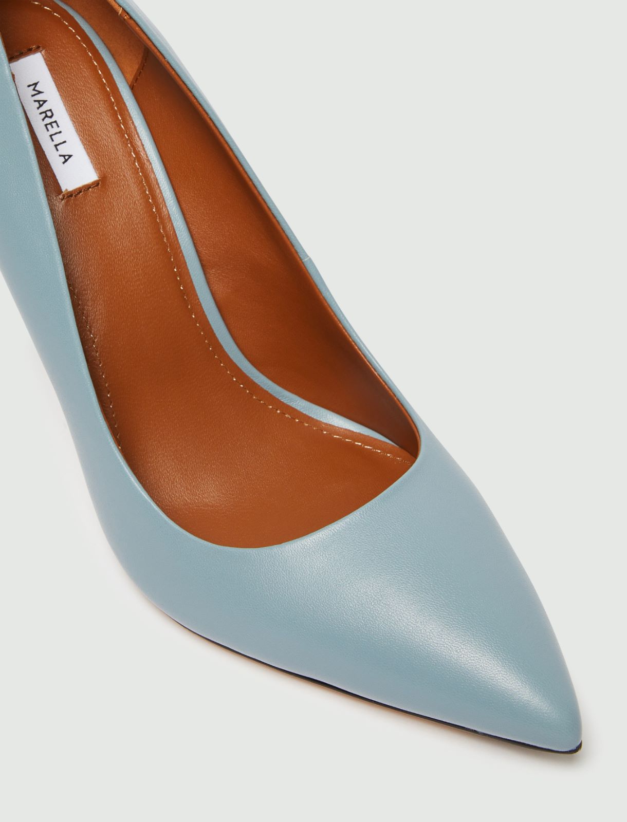 Leather court shoes - Light blue - Marella - 4