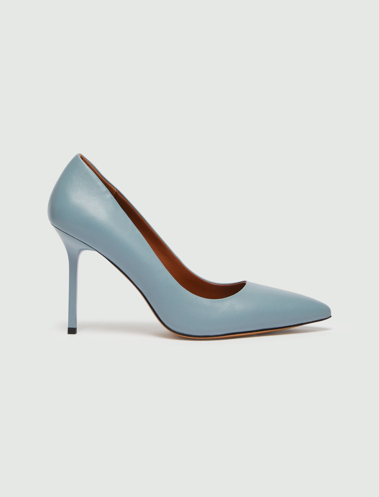Leather court shoes - Light blue - Marella - 2