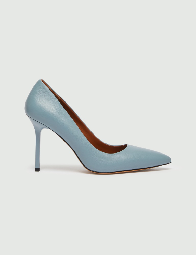 Leather court shoes - Light blue - Marella