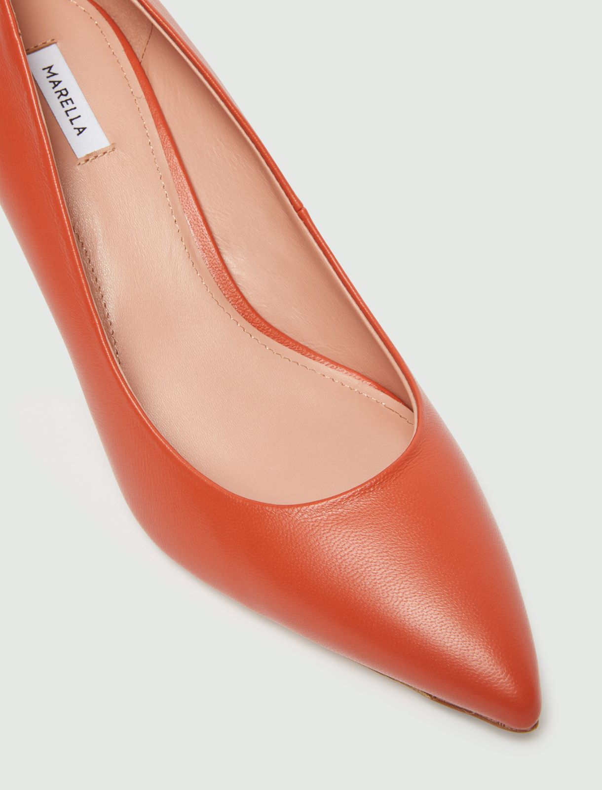 Leather court shoes - Salmon - Marella - 4