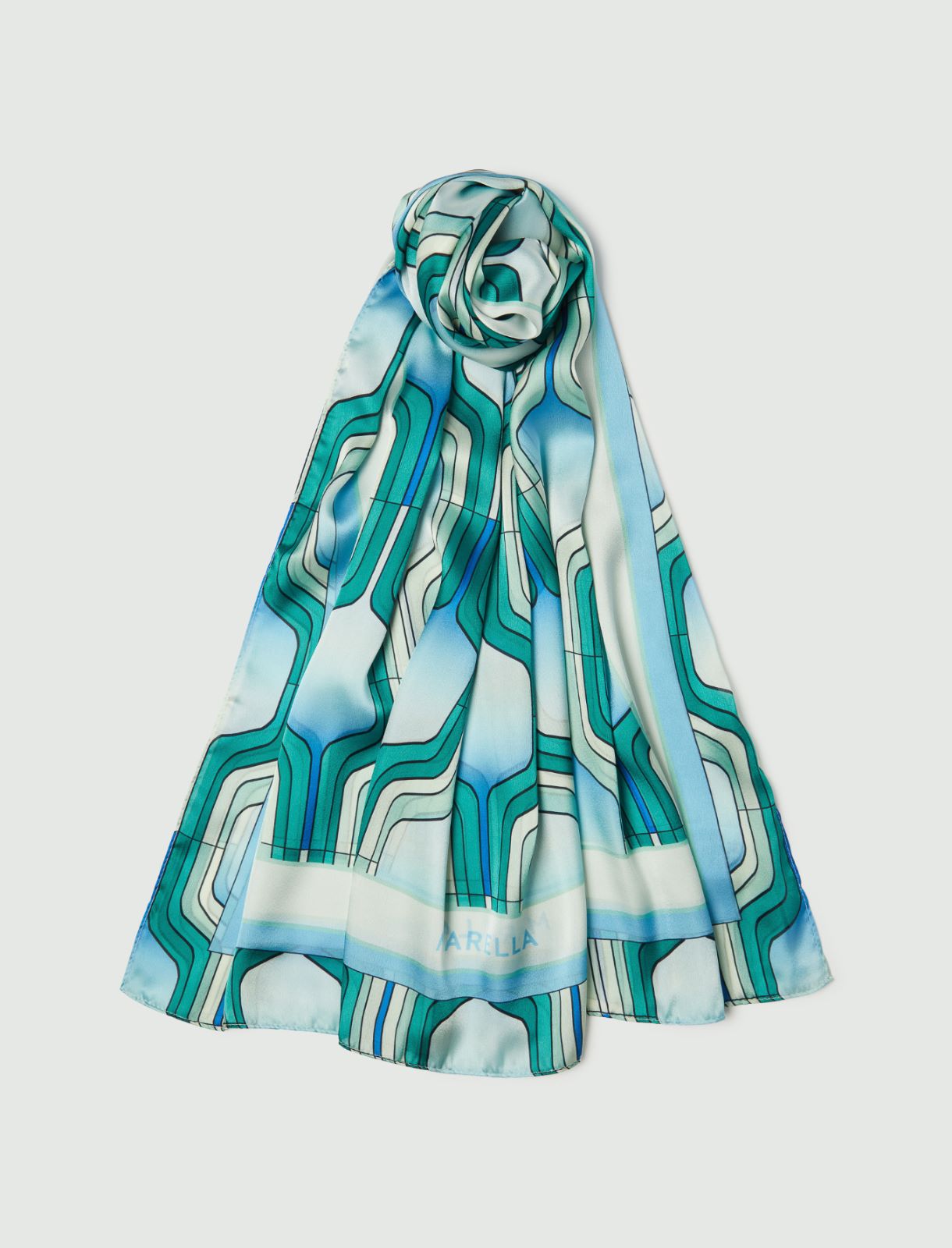 Patterned stole - Green - Marella - 2