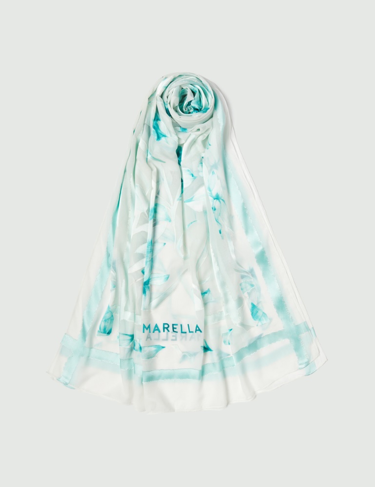 ONE OF A KIND FOULARD SCARF WITH DESTROYED EDGES 130x120-CAMELIA-