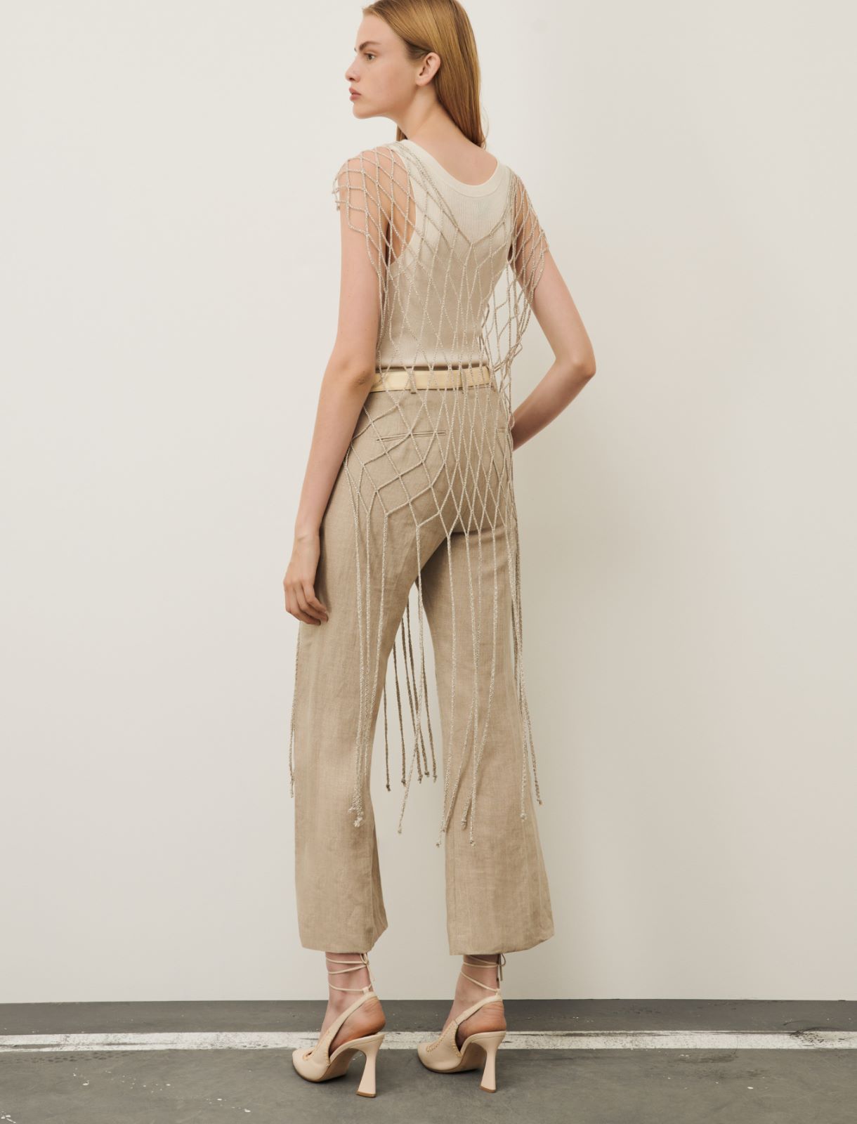 Fringed gilet, pearl grey | Marella