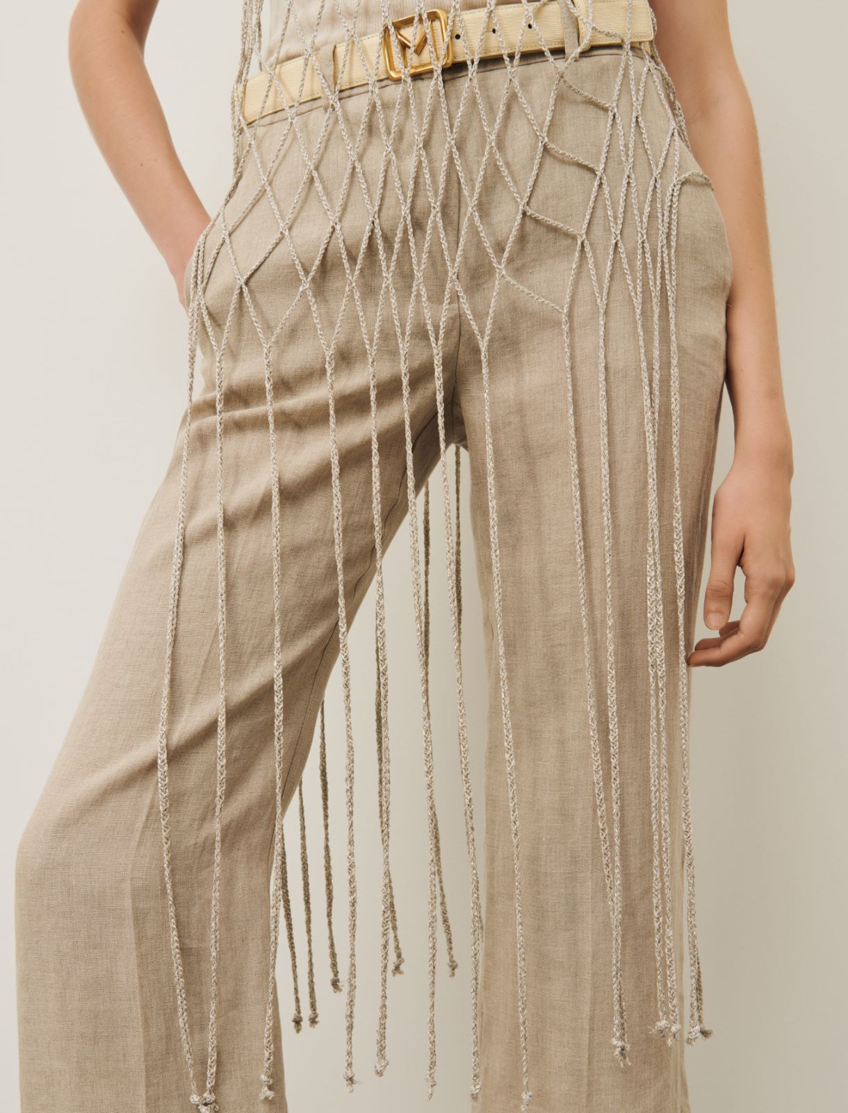 Fringed gilet, pearl grey | Marella