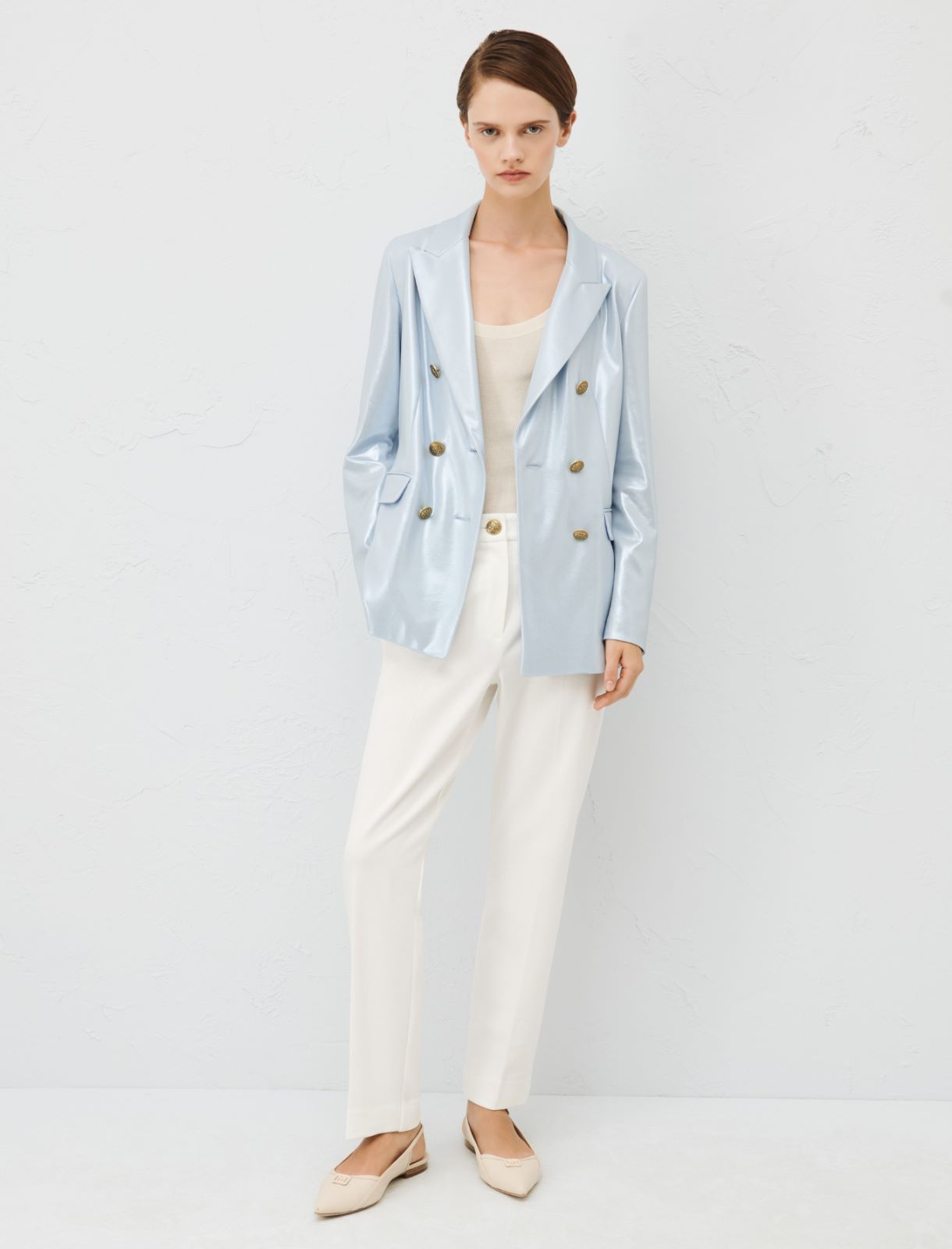Laminated blazer, dust blue | Marella