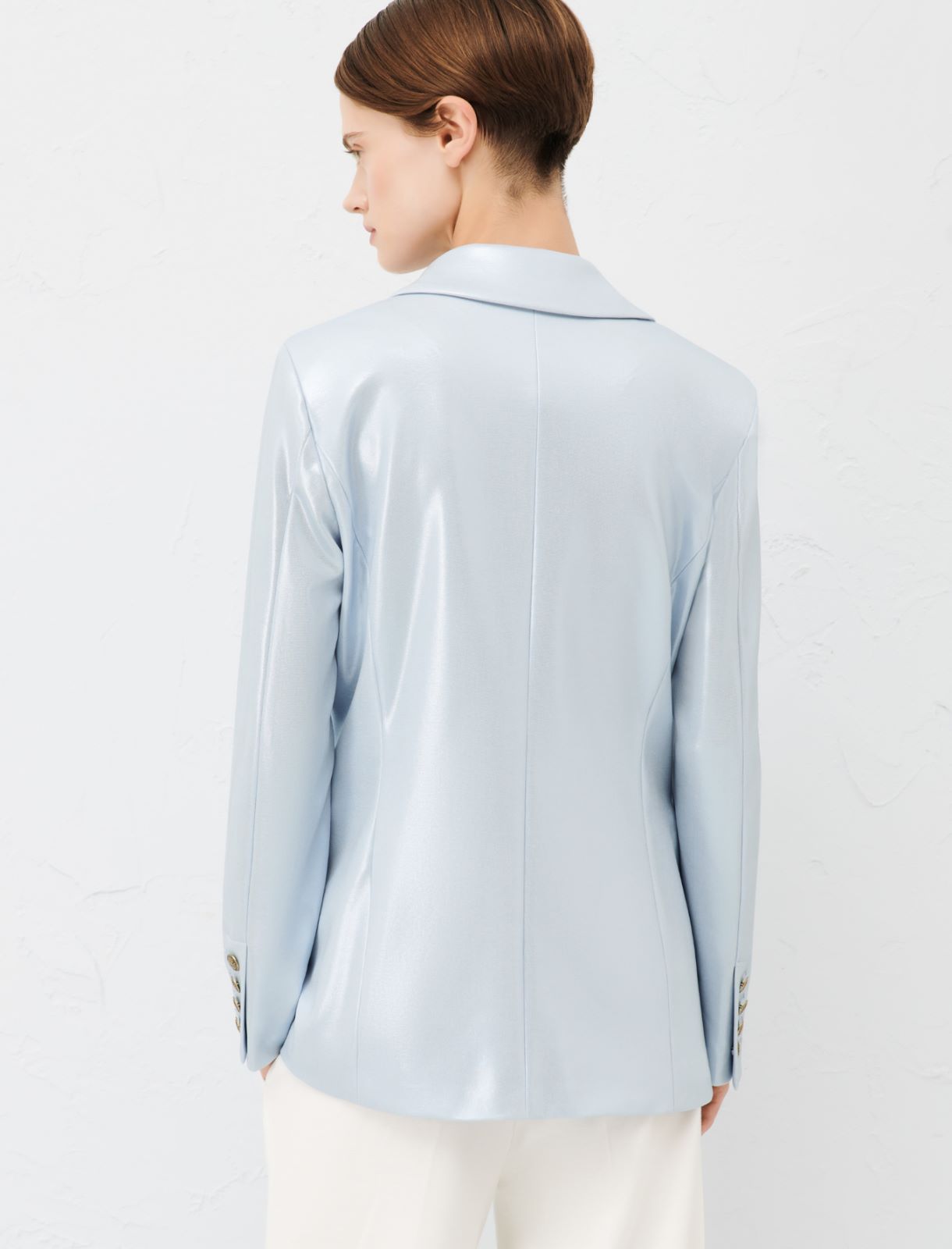 Laminated blazer, dust blue | Marella