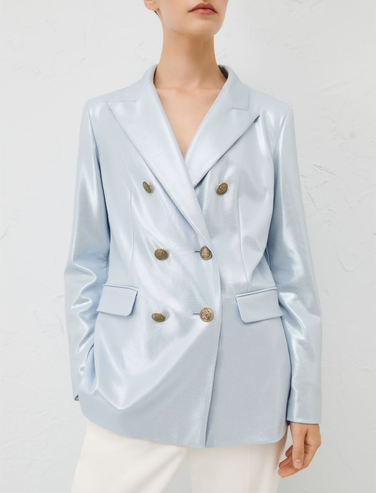 Laminated blazer, dust blue | Marella