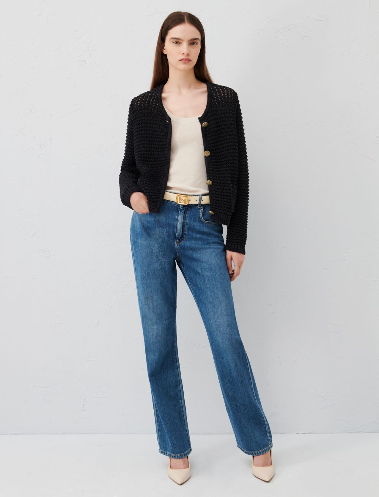 Knitted jacket, black | Marella