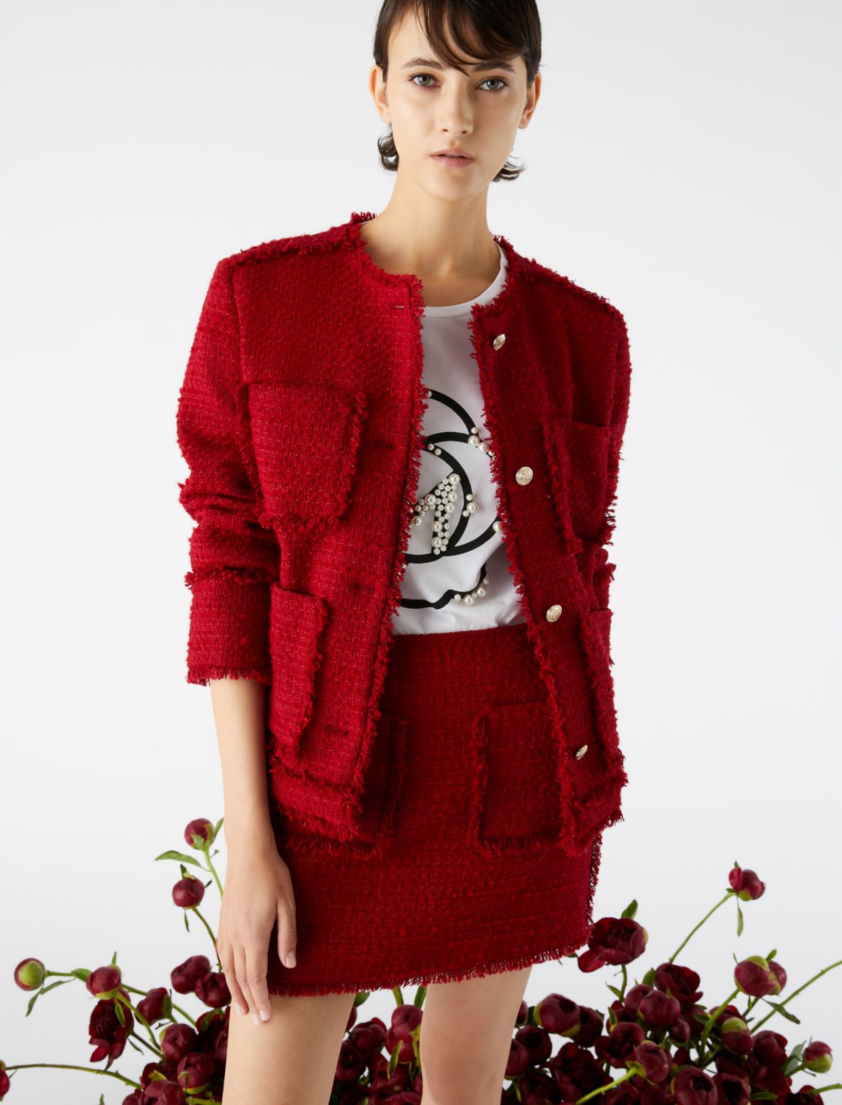 Tweed jacket - Red - Marella - 3